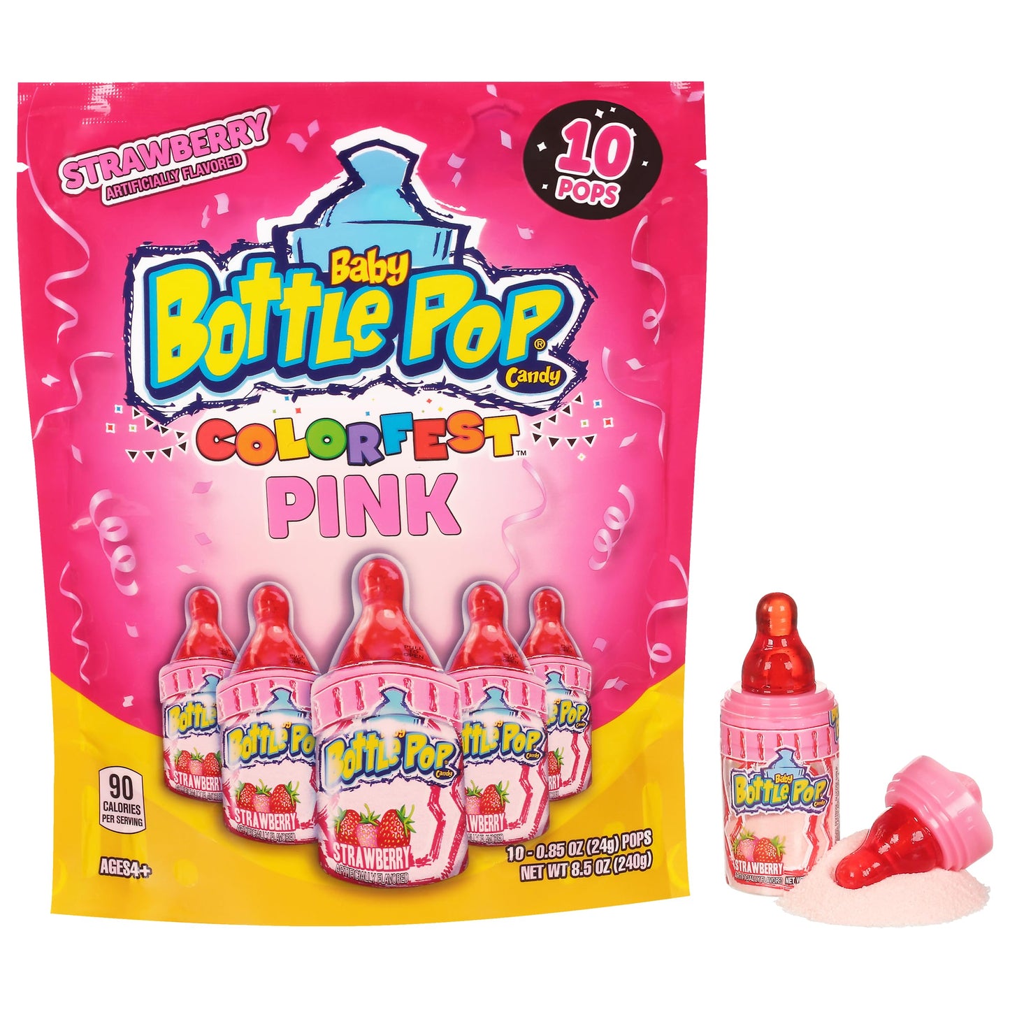 Baby Bottle Pop Party  Wrapped Lollipops  Powdered Sugar Dip In Assorted Fruity Flavors,care